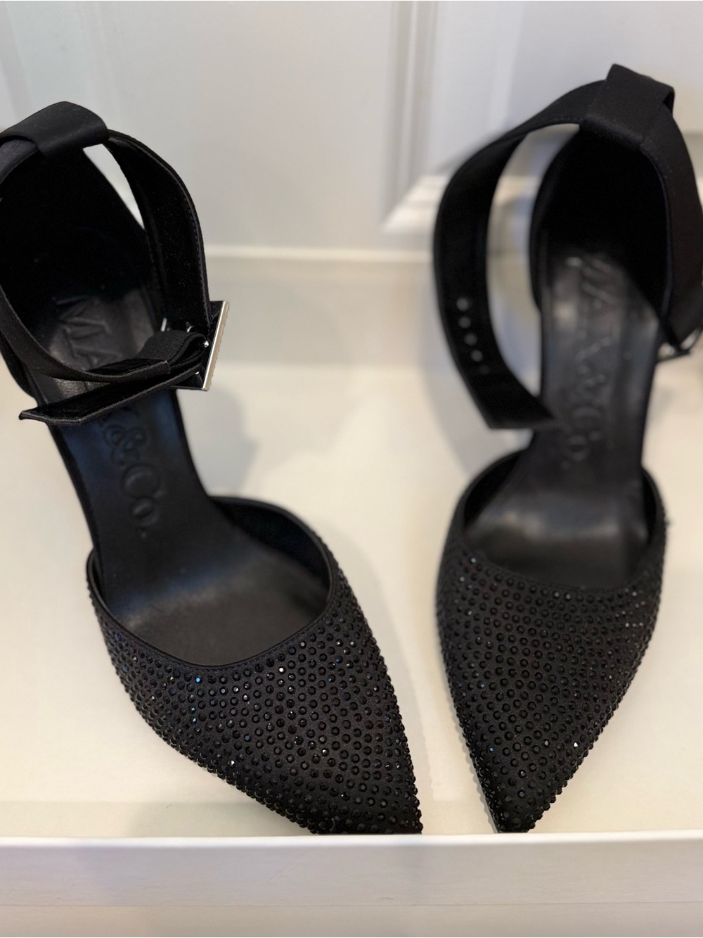 NWOT Max&Co by Max Mara Rhinestones Black High Heels Spring/ Summer/Events